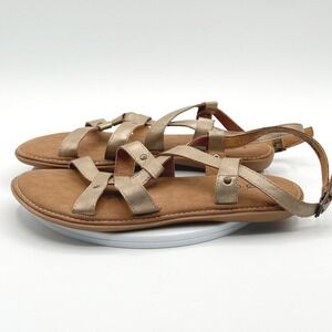 B.O.C. Marisel Comfort Strappy Sandals Size 7 Womens‎ Gold/Tan